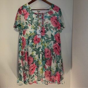 Show me your mumu floral flutter sleeve dress